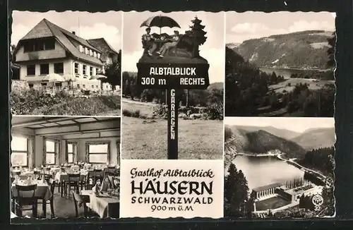 AK Häusern / Schwarzwald, Gasthaus Albtalblick, Ortsansicht mit Talsperre