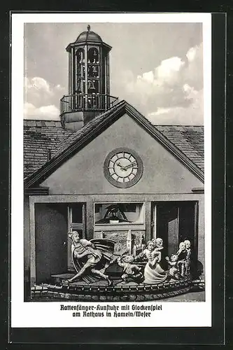 AK Hameln / Weser, Glockenspiel am Rathaus Rattenfänger-Kunstuhr