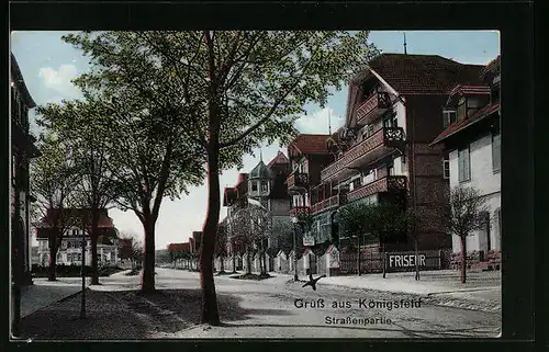 AK Königsfeld, Strassenpartie mit den Stadtvillen