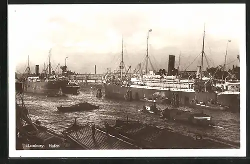 AK Hamburg, Dampfer im Hafen