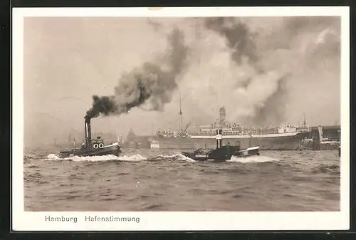 AK Hamburg, Schlepper im Hafen