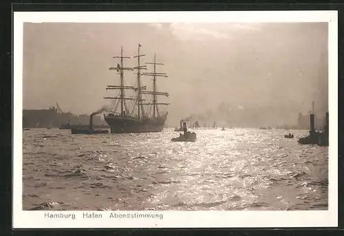 AK Hamburg, Segelschiff verlässt den Hafen