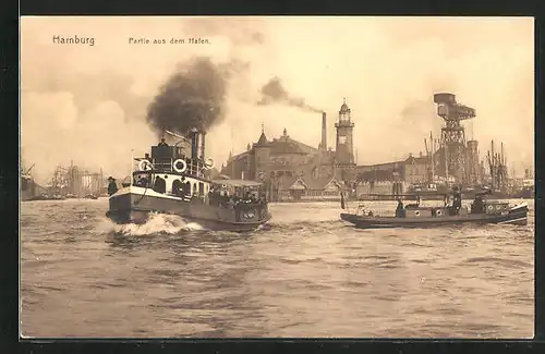 AK Hamburg, Partie aus dem Hafen