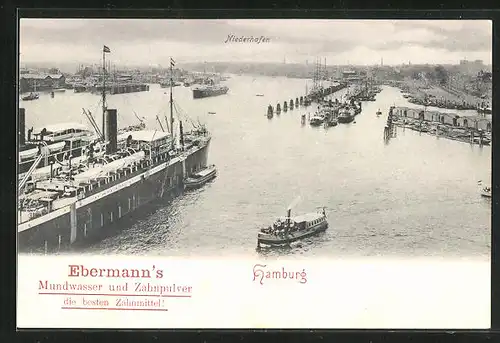 AK Hamburg, Niederhafen aus der Vogelschau