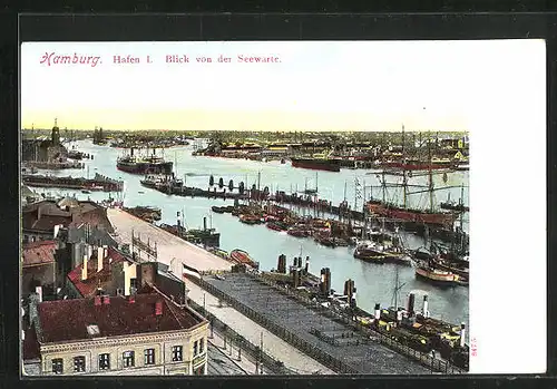 AK Hamburg, Hafen, Blick von der Seewarte