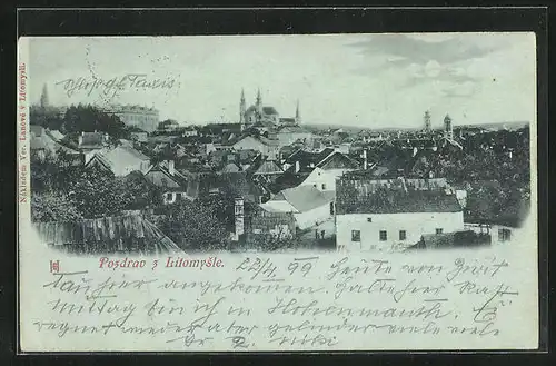 Mondschein-AK Leitomischl / Litomysl, Gesamtansicht