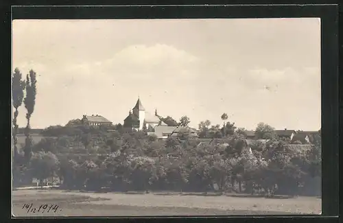 AK Jenisovice, Ortsansicht mit Kirche