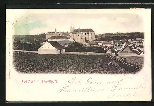 AK Leitomischl / Litomysl, Blick zur Kirche