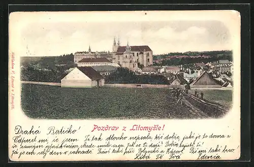 AK Leitomischl / Litomysl, Ortsansicht aus der Vogelschau