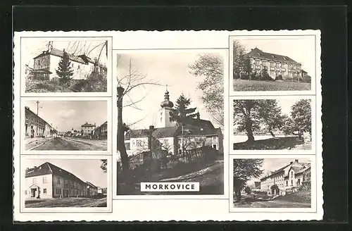 AK Morkovice, Kirche, Strassenpartie