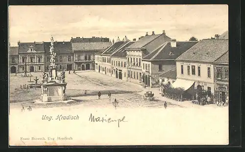 AK Ungarisch Hradisch, Marienplatz