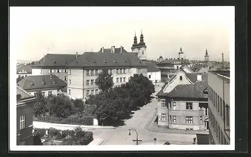 AK Uherské Hradiste, Ortspartie aus der Vogelschau