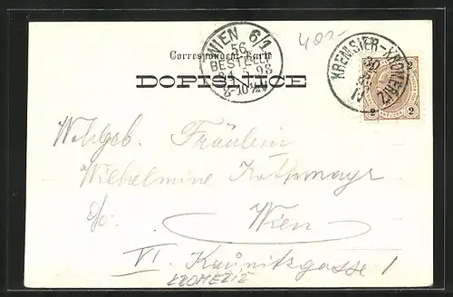 AK Kromeriz, Panorama, Ortspartie, Torbogen