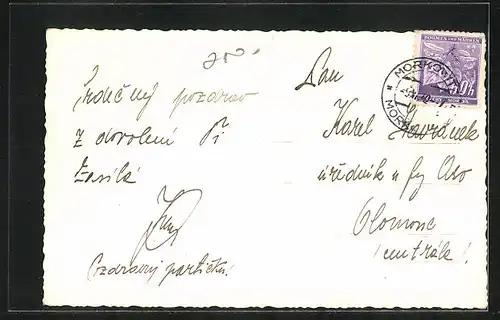 AK Morkovice, Ortspartie, Strassenpartie und Kirche