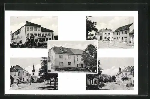 AK Nivnice, Comenius-Geburtsort, Bürgerschule, Marktplatz