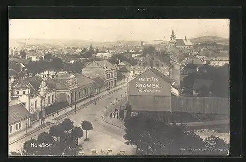 AK Holesov, Ortsansicht aus der Vogelschau