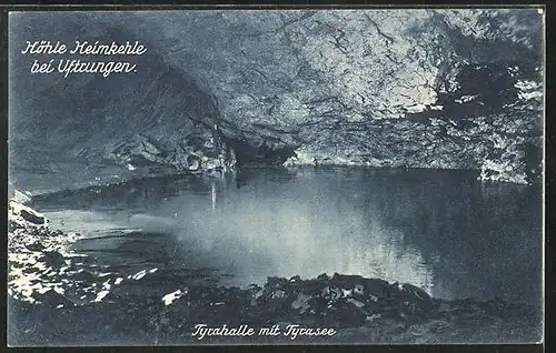 AK Uftrungen / Harz, Höhle Heimkehle, Tyrahalle mit Tyrasee