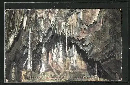 AK Rübeland, Baumannshöhle, grosser Wasserfall und Glockenspiel