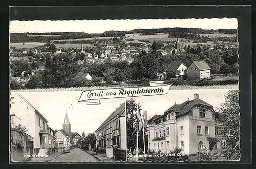 AK Ruppichteroth, Totalansicht, Hauptstrasse & Schullandheim