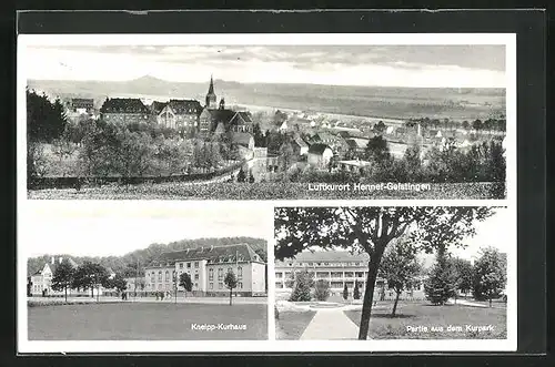 AK Hennef-Geistingen, Panorama, Kneipp-Kurhaus & Kurpark
