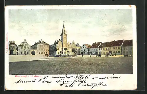 AK Hodkovice, Blick zum Marktplatz