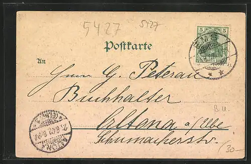 Lithographie Bad Ems, Panorama Lahnaufwärts & Kriegerdenkmal