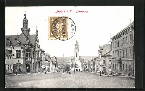AK Adorf i. V., Marktplatz