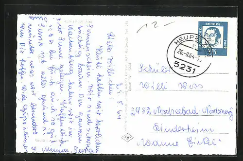 AK Heupelzen / Westerwald, Totalansicht, Marschlied Der schöne Westerwald in Textform