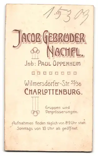 Fotografie Jacob Gebrüder Nachfl., Charlottenburg, Wilmersdorfer Str. 55 /56, Portrait Junger Soldat in Uniform