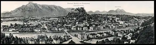 Klapp-AK Salzburg, Panorama vom Kapuzinerberg, Hohen-Staufen, Untersberg