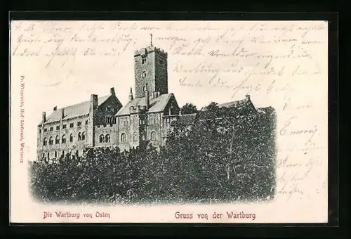 Relief-AK Wartburg, Ansicht von Osten