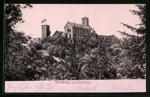 Relief-AK Wartburg, Ansicht von Süd-Osten