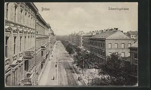 AK Brünn / Brno, Blick in die Schmerlingstrasse