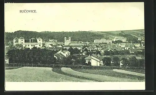 AK Bucovice, Teilansicht des Ortes