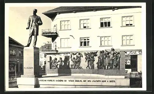 AK Göding / Hodonin, Pomnik p. presidenta T. G. Masaryka