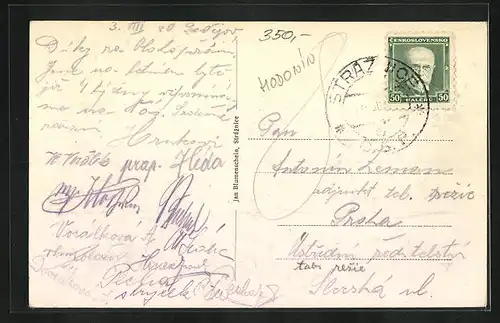 AK Radejov u Straznice, Ortspartie mit Kirche