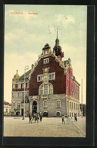 AK Göding / Hodonin, Rathaus. Radnice
