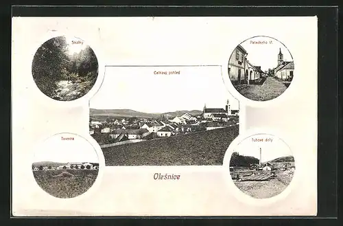 AK Olesnice, Celkovy pohled, Tovarna, Skalky
