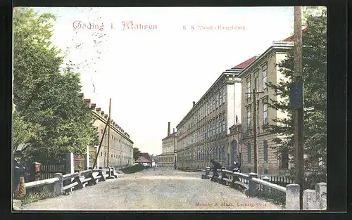 AK Göding / Hodonin, K. K. Tabak-Hauptfabrik