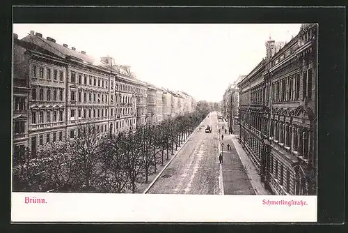 AK Brünn / Brno, Blick die Schmerlingstrasse hinab