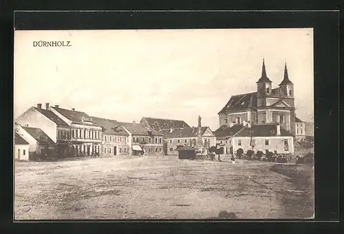AK Dürnholz, Marktplatz mit Kirche