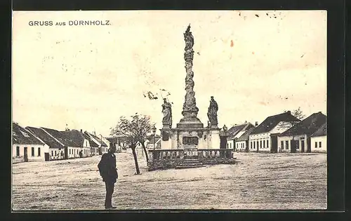 AK Dürnholz, Grüsse vom Denkmal am Marktplatz