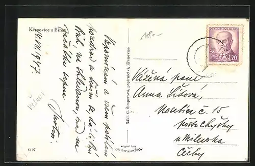 AK Krenovice, Blick über die Dächer der Stadt