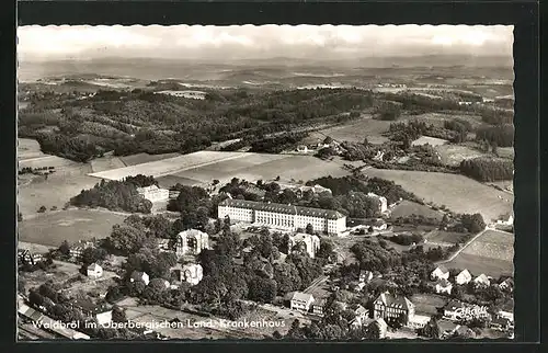 AK Waldbröl im Oberbergischen Land, Fliegeraufnahme Krankenhaus
