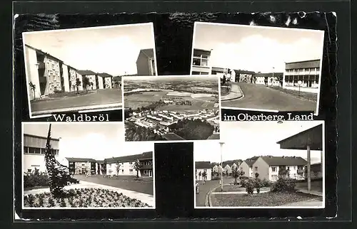 AK Waldbröl im Oberbergischen Land, Feriensiedlung, Krankenhaus, Gesamtansicht aus der Vogelschau