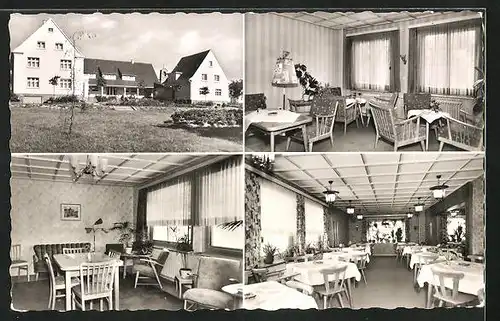 AK Niederbierenbach, Ev. Erholungsheim mit Innenaufnahmen