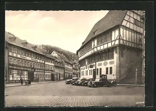 AK Stolberg /Harz, Marktplatz mit Hotel Kanzler