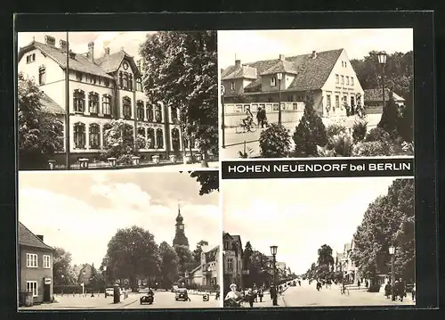 AK Hohen Neuendorf bei Berlin, Ernst-Schneller-Oberschule, S-Bahnhof, Leninstrasse