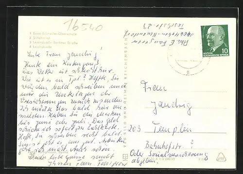 AK Hohen Neuendorf bei Berlin, Ernst-Schneller-Oberschule, S-Bahnhof, Leninstrasse