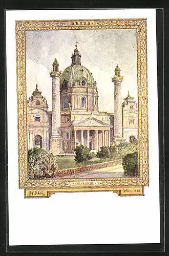 AK Wien, 10. Deutsches Sängerbundesfest 1928, Karlskirche